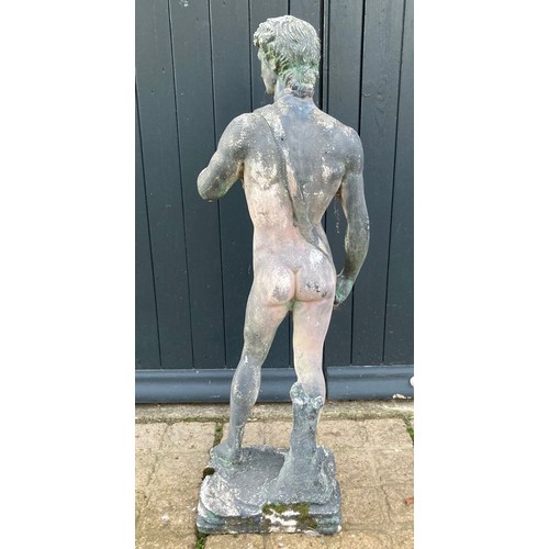 260 - Architectural statue, composite Michelangelo’s David sculpture 33 inches high.

Collection only, wit... 