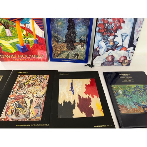 265 - Collection of Major International Art Auction catalogues and art books, Hockney, Van Gogh, Bacon, Po... 