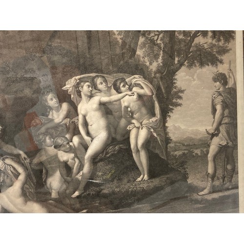 274 - Framed print of Diana & Actaean from the painting by C17th artist Francesco Albani.
27 inches x 24 i... 