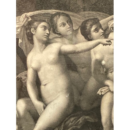 274 - Framed print of Diana & Actaean from the painting by C17th artist Francesco Albani.
27 inches x 24 i... 