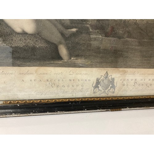 274 - Framed print of Diana & Actaean from the painting by C17th artist Francesco Albani.
27 inches x 24 i... 