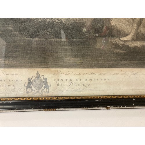 274 - Framed print of Diana & Actaean from the painting by C17th artist Francesco Albani.
27 inches x 24 i... 