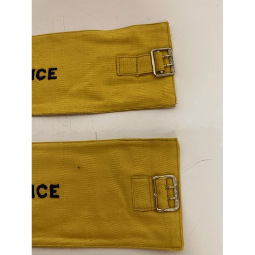 278 - Militaria, Cold war uniform armbands for Civil Defence members, Rescue and Warden armbands dated 195... 