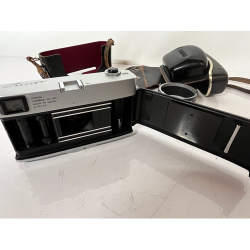 294 - Cased Cannon 35mm camera, an early Canonet model Canon camera 

This lot is available for in-house s... 