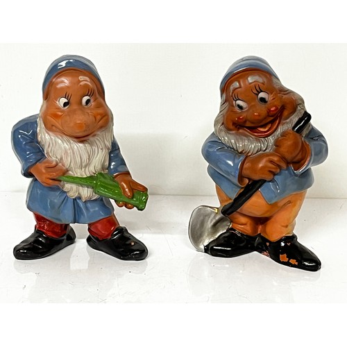 297 - Walt Disney painted terracotta figurines of the Seven Dwarfs from the Disney animated classic, each ... 