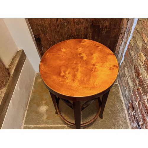 4 - Decorative designer furniture, a very distinctive bent wood stool with burr veneer seat.

This lot i... 