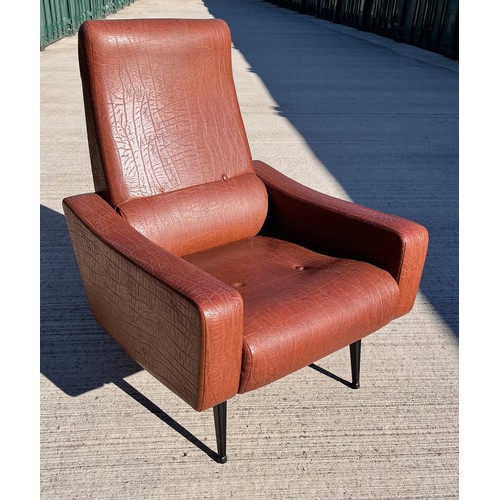 5 - Mid century designer furniture, an unusual reclining armchair where the back  also folds flat.

96 c... 