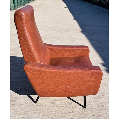 5 - Mid century designer furniture, an unusual reclining armchair where the back  also folds flat.

96 c... 