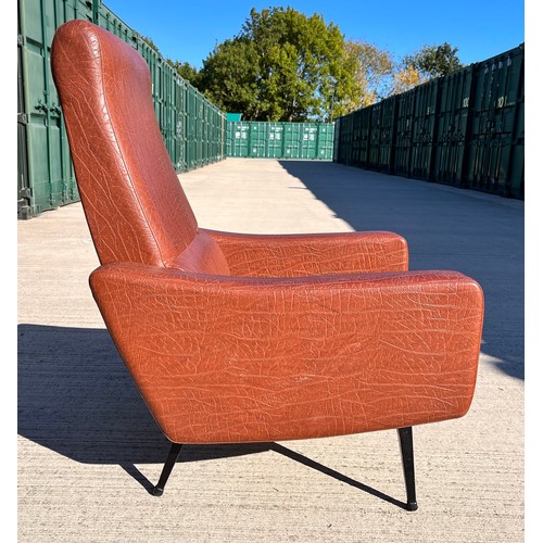 5 - Mid century designer furniture, an unusual reclining armchair where the back  also folds flat.

96 c... 