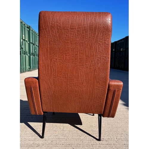 5 - Mid century designer furniture, an unusual reclining armchair where the back  also folds flat.

96 c... 