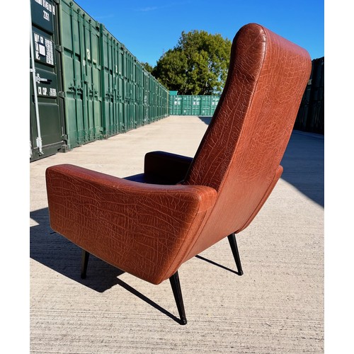 5 - Mid century designer furniture, an unusual reclining armchair where the back  also folds flat.

96 c... 