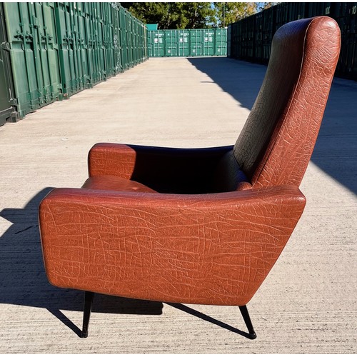 5 - Mid century designer furniture, an unusual reclining armchair where the back  also folds flat.

96 c... 