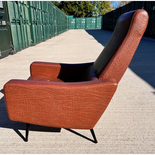 5 - Mid century designer furniture, an unusual reclining armchair where the back  also folds flat.

96 c... 