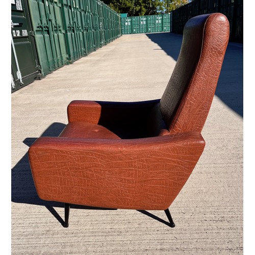 5 - Mid century designer furniture, an unusual reclining armchair where the back  also folds flat.

96 c... 