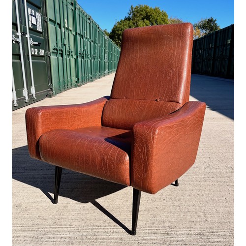 5 - Mid century designer furniture, an unusual reclining armchair where the back  also folds flat.

96 c... 