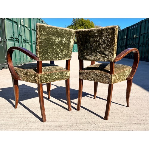 8 - Art Deco furniture, a pair of French Salon chairs upholsted seats and backs. 

55 cm wide x 83 cm hi... 