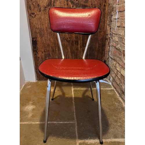 14 - Mid century designer furniture, a pair of chrome framed chairs with upholstered seats and backs.

Th... 