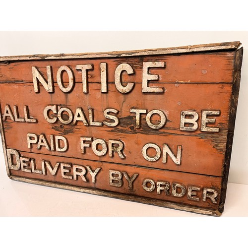 72 - Railwayana, old wooden notice steam trains era sign 29 inches x 17 inches and 2 inches deep.

The lo... 