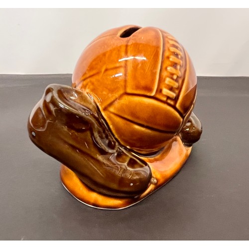 88 - Sports collectable, football themed ceramic money box from early 60’s by Studio Szeiler

This lot is... 