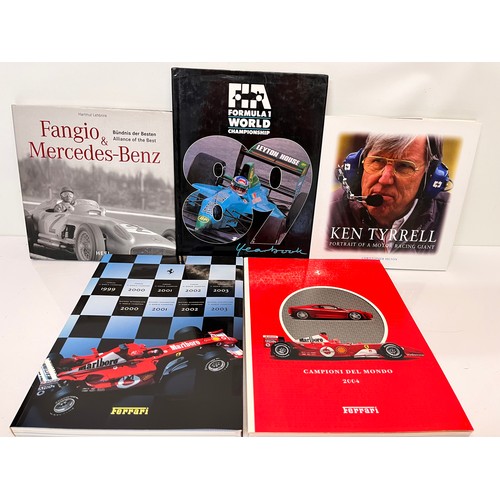 90 - Automobilia, motor racing books Ferrari Mercedes, Fangio and Ken Tyrell

This lot is available for i... 