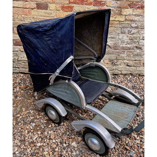 97 - Art Deco era child’s push chair by Alsa with original upholstery and paint finishes and with accesso... 