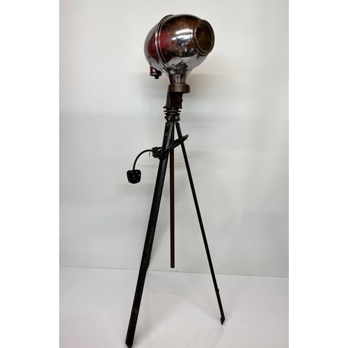 98 - Automobilia, industrial lighting, tripod based standard lamp, uses an up-cycled Edwardian motor car ... 