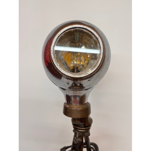 98 - Automobilia, industrial lighting, tripod based standard lamp, uses an up-cycled Edwardian motor car ... 