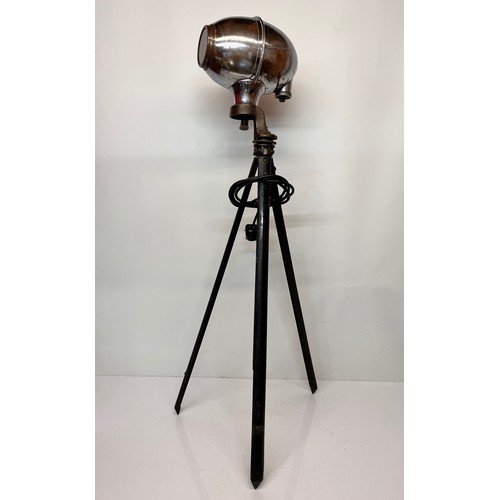 98 - Automobilia, industrial lighting, tripod based standard lamp, uses an up-cycled Edwardian motor car ... 