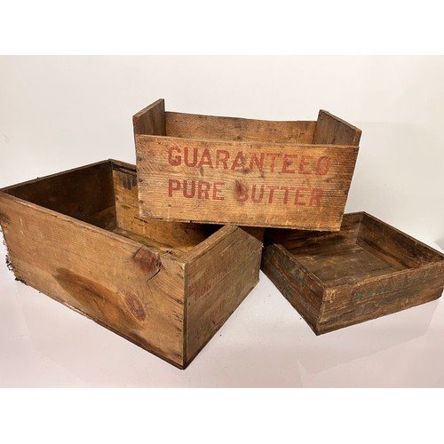 128 - Wooden advertising crates, Pure Butter Condensed Milk and Margarine

This lot is available for in-ho... 