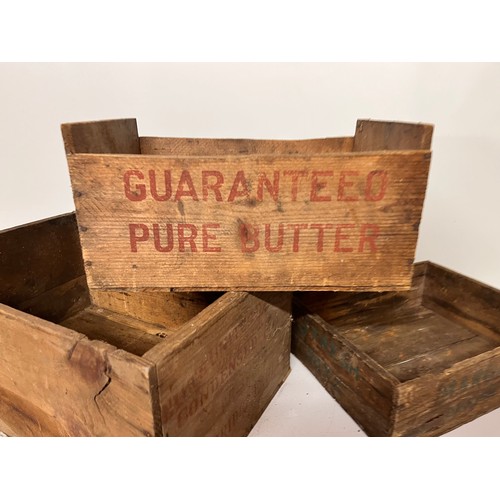 128 - Wooden advertising crates, Pure Butter Condensed Milk and Margarine

This lot is available for in-ho... 