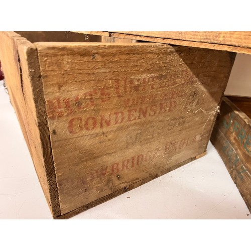 128 - Wooden advertising crates, Pure Butter Condensed Milk and Margarine

This lot is available for in-ho... 