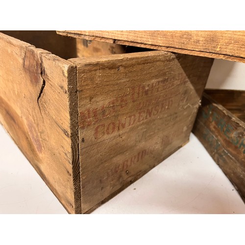 128 - Wooden advertising crates, Pure Butter Condensed Milk and Margarine

This lot is available for in-ho... 