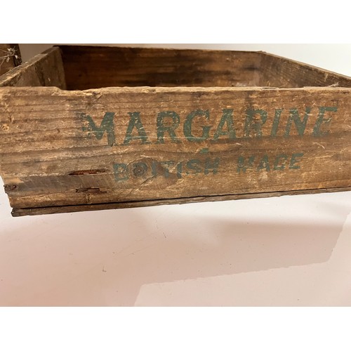 128 - Wooden advertising crates, Pure Butter Condensed Milk and Margarine

This lot is available for in-ho... 