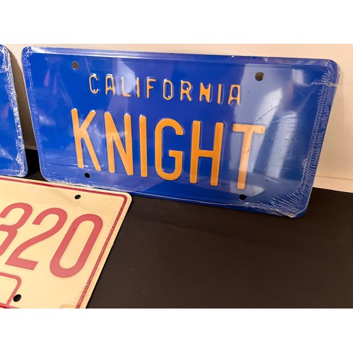 134 - Automobilia, vintage film and movie memorabilia, five collectors US number plates for TV and Film s ... 