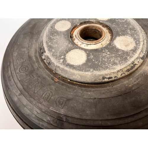 155 - Pair of 19 inch vintage aircraft wheels with Dunlop tyres

This lot is available for internal shippi... 