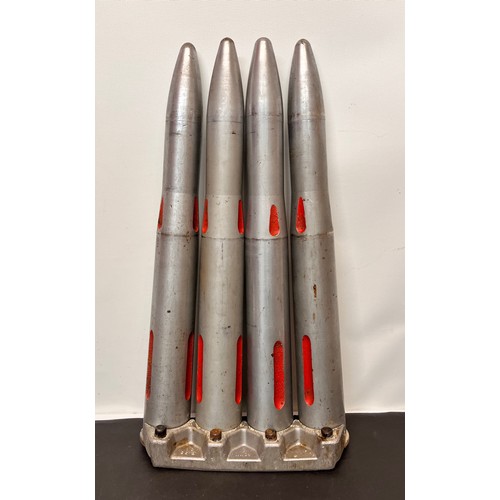 227 - Militaria, bofors gun training rounds, 4 18 inch long rounds secured in storage clip.

This lot is a... 