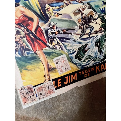 241 - Movie Poster, Jonny Weissmuller film Jungle Jim Cannibal Attack, 55cm x  37 cm

This lot is availabl... 