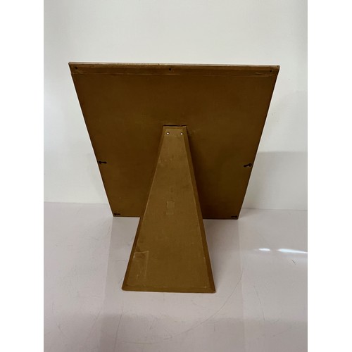 292 - Framed study of a girl by David Kindersley, mounted in a large leather table top frame 16 inches x 1... 