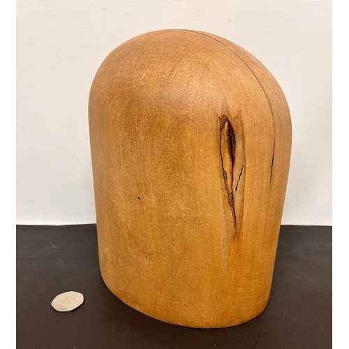 15 - Wooden milliners hard wood hat block, 21 cm tall.

This lot is available for in-house shipping