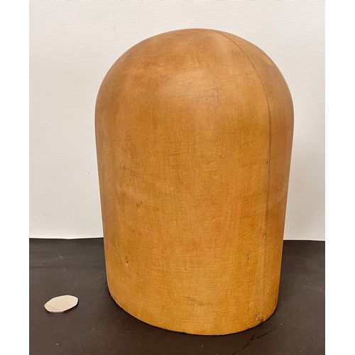 15 - Wooden milliners hard wood hat block, 21 cm tall.

This lot is available for in-house shipping