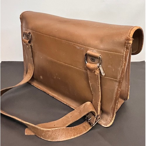 29 - Leather luggage, French work wear Post Office shoulder bag, 46 cm x 32 cm x 15 cm.

This lot is avai... 