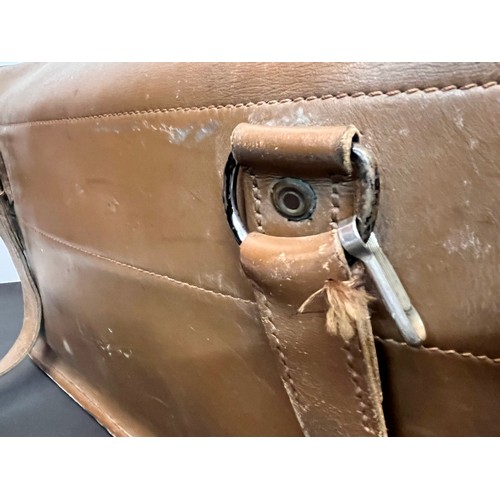 29 - Leather luggage, French work wear Post Office shoulder bag, 46 cm x 32 cm x 15 cm.

This lot is avai... 