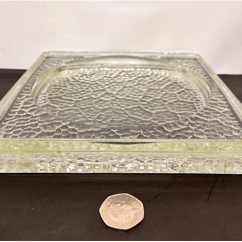 30 - Mid century art glass designer storage tray 20cm square.

This lot is available for in-house shippin... 