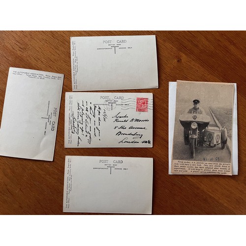 35 - Early C20th photographic postcards and an Original Press Photo on the work of the AA patrolman.

Thi... 