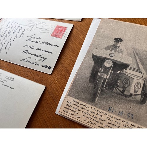 35 - Early C20th photographic postcards and an Original Press Photo on the work of the AA patrolman.

Thi... 