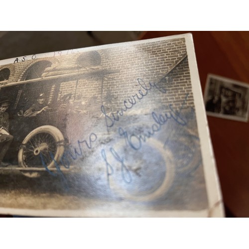 38 - Militaria, two motoring themed photographic postcards with images from WWI.

This lot is available f... 