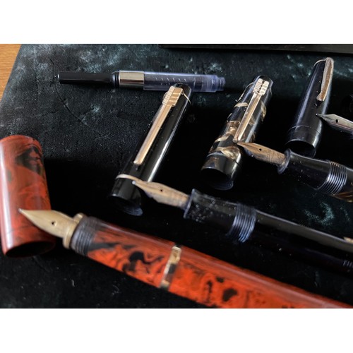 73 - Vintage writing instruments, Croxley fountain pen and parts, gold nib etc.           12.

This lot i... 