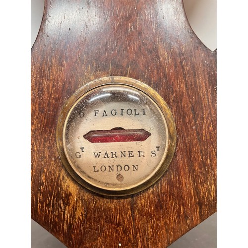 91 - Scientific instruments, London maker, a Georgian wall hanging barometer by D Fagioli of Great Warner... 