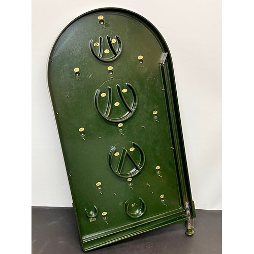 93 - Toys and Games, vintage green Bakelite bagatelle game 63 cm long.

This lot is available for in-hous... 