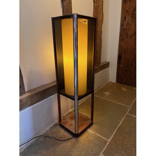 125 - Mid century designer lighting, floor lamp of Scandinavian design 95cm tall, inner shade has some los... 